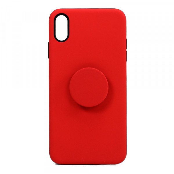 Wholesale iPhone Xs / X Pop Up Grip Stand Hybrid Case (Red)